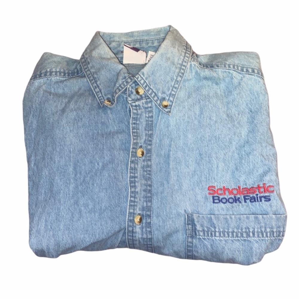Scholastic Chambray/Denim Button Up Shirt
